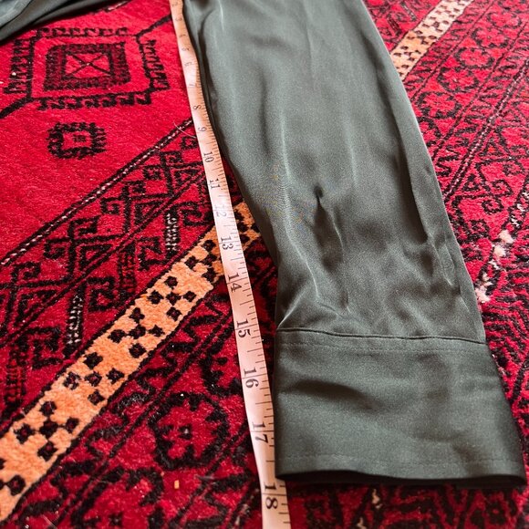 Quince Washable Stretch Silk Notch Collar Blouse, Forest Green - Picture 8 of 10